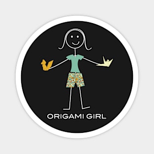Funny Womens Origami Design Magnet